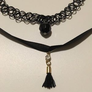 Two Black Choker Necklaces